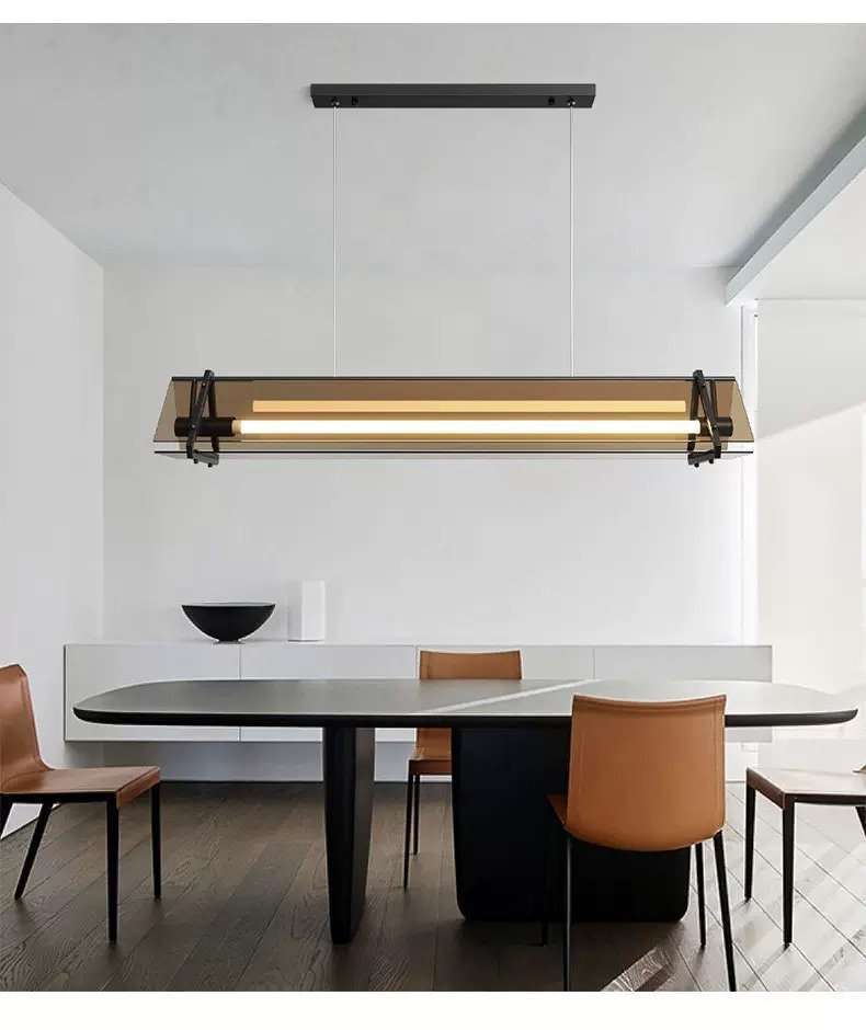 Jalmet Nordic Linear Glass Pendant Light Jalmet Nordic Linear Glass Pendant Light - dining table